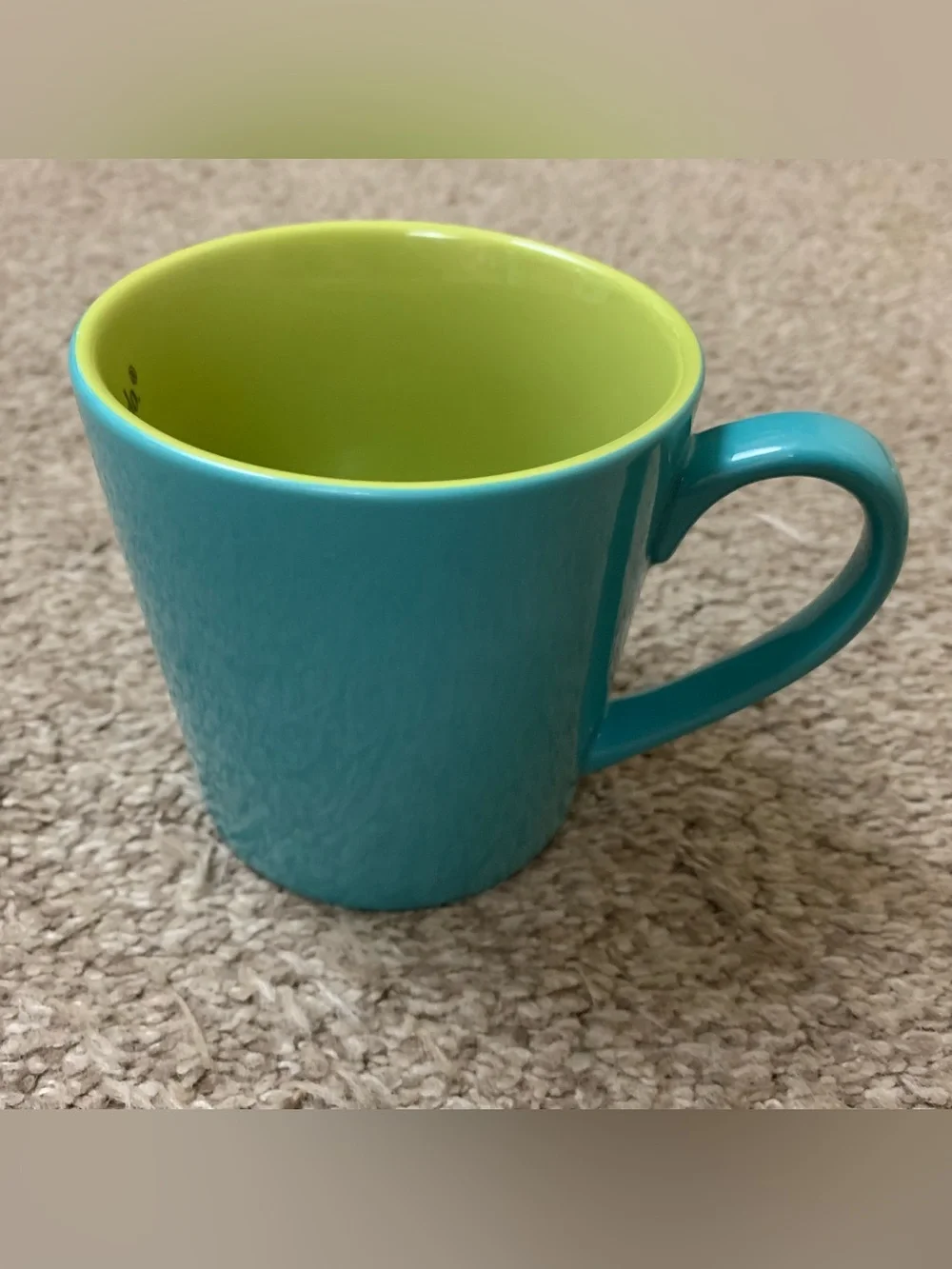 Life Is Good Coffee Mug Ceramic Drinking Glass Spread The Love Heart Blue Green